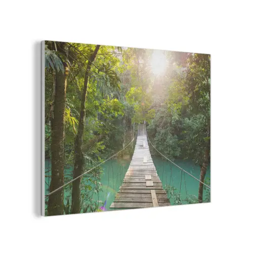 Jungle - Water - Brug - Natuur - Planten PET vilt klein -3d