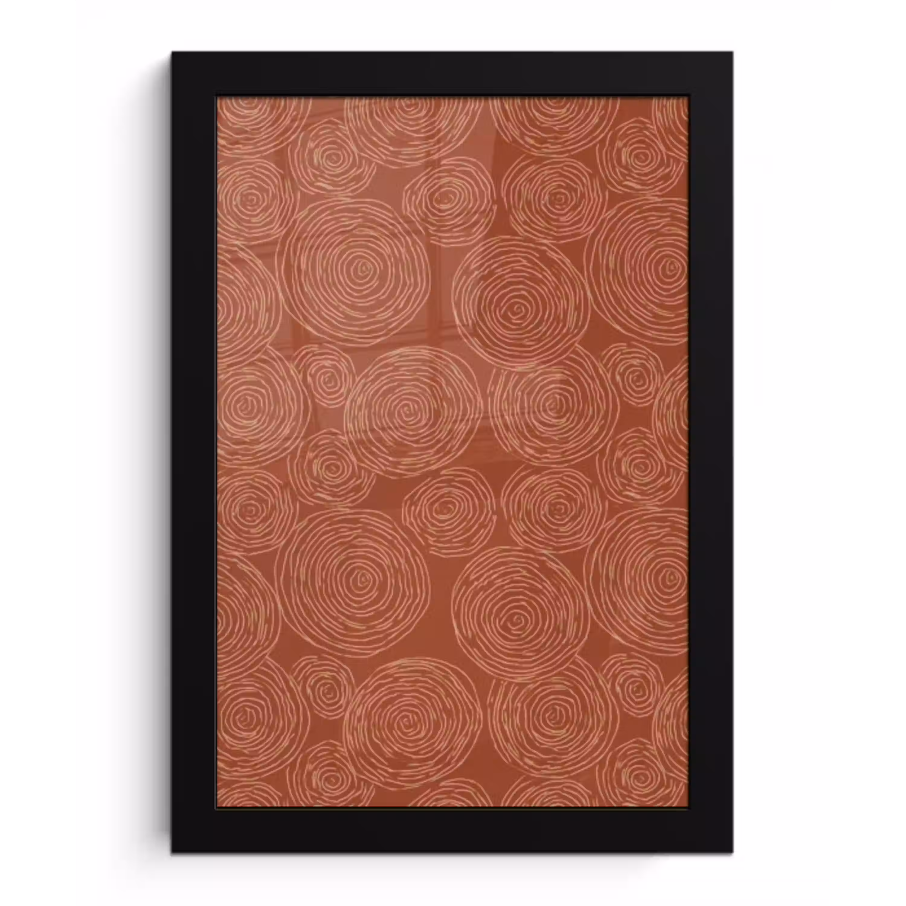 Cirkels - Abstract - Artistiek - Terracotta fotolijst zwart zonder passe partout klein 224 -3d
