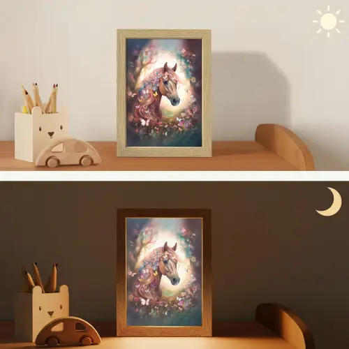 Paard - Natuur - Bloemen - Vlinders - Bos Light Box met kabel klein -sfeer3_kind