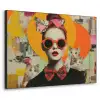 Vrouw - Bril - Strik - Retro Textielframe zwart klein -3d