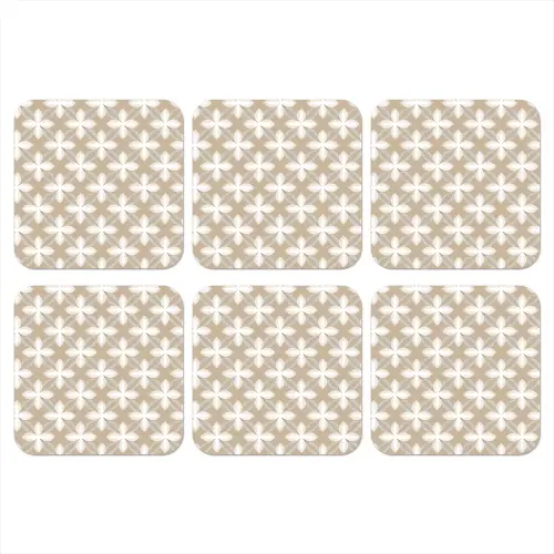 Patroon - Symmetrisch - Beige onderzetter kurk middel 366 -3d