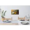 Stilleven - Olijfolie - Knoflook - Kruiden Muursticker klein -eettafel