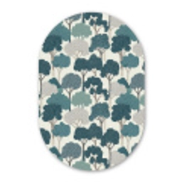 Modern - Bomen - Bos - Patroon - Blauw Wandcirkel Ovaal Forex klein 630 -3d