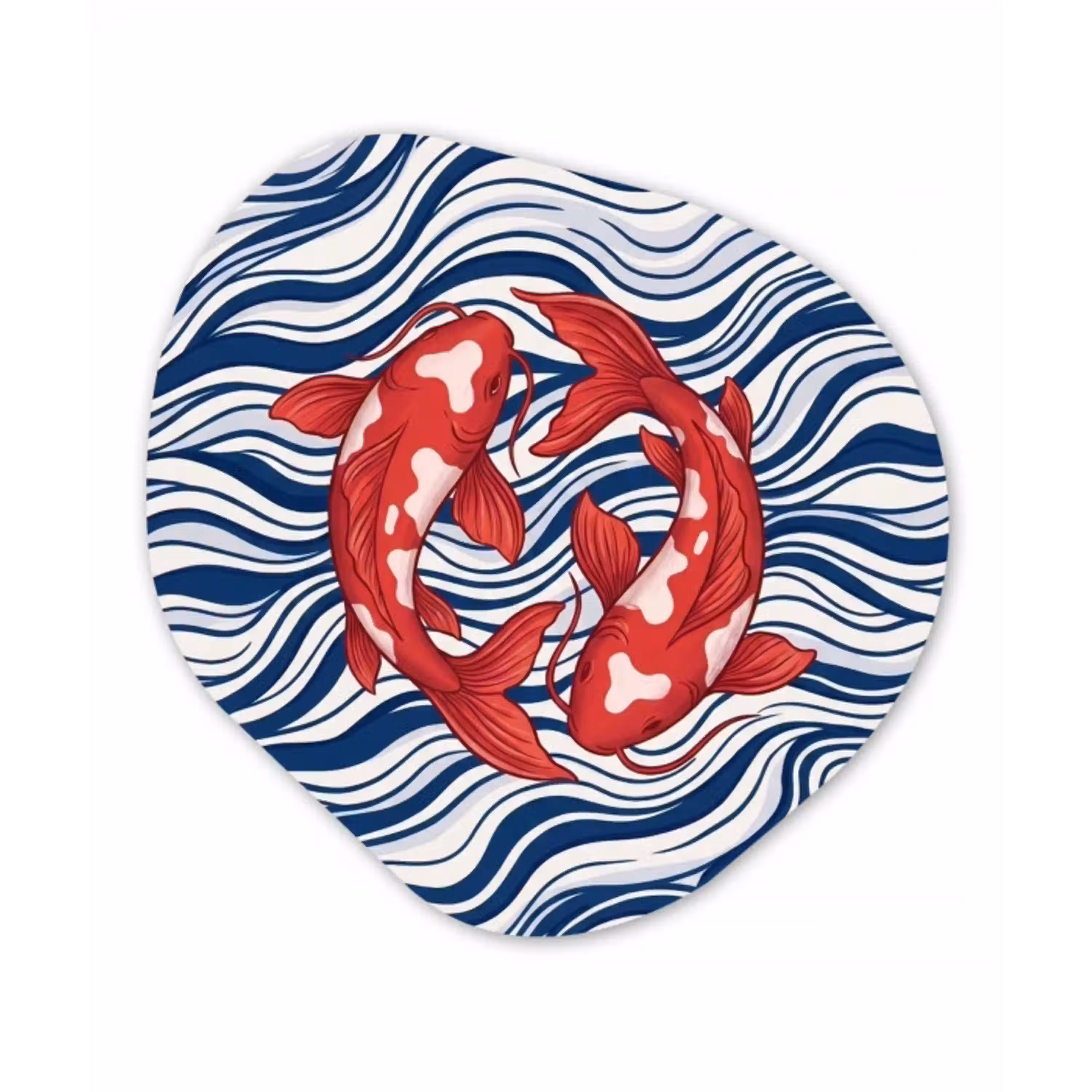 Vis - Water - Natuur - Illustratie - Rood Wandcirkel Organisch Forex 3mm klein -3d