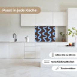 Kronkelende lijnen - Blauw - Bruin - Minimalistisch keuken achterwand 2 middel 865 -sfeer4_DE
