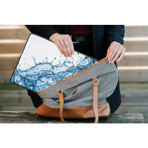 Spash - Water - Blauw laptophoes neopreen klein -tas