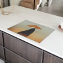 Minimalistisch - Silhouet - Oranje Inductie beschermer vinyl 3mm klein -sfeer8