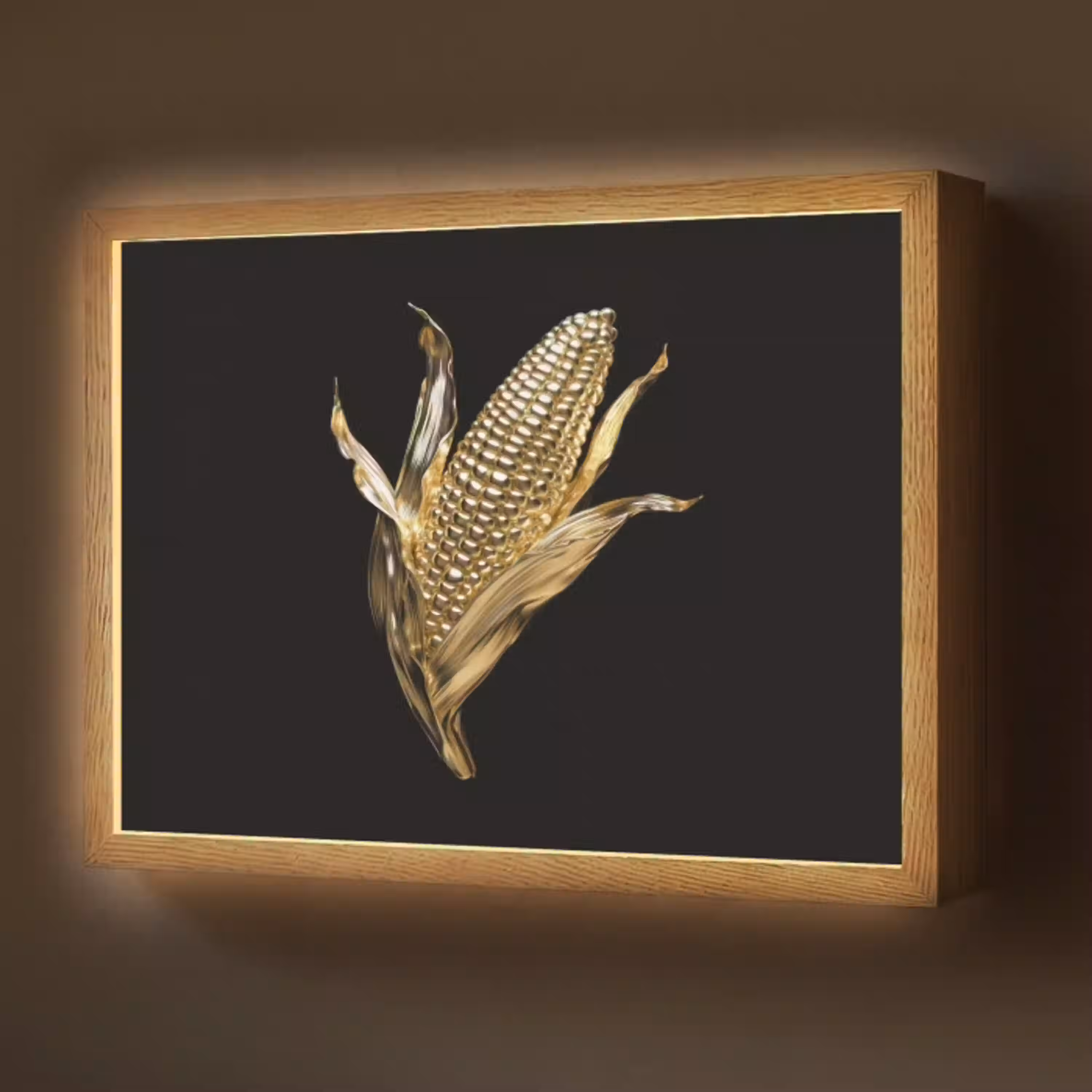 Mais - Eten - Goud - Zwart Light Box met batterij (Wandlamp) middel -z3d_website