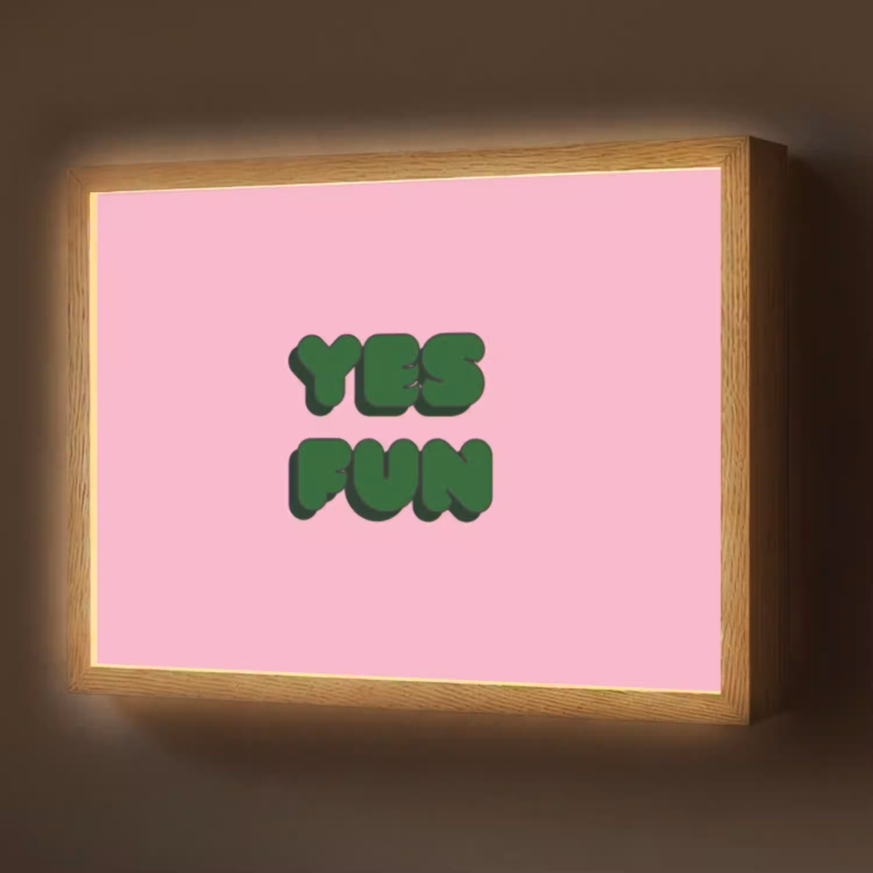 Yes fun - Groen - Roze Light Box met batterij (Wandlamp) middel -z3d_website