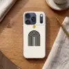 Minimalistisch - Zwarte boog - Gouden cirkel Telefoonhoesje iPhone 17 Pro klein -sfeer1