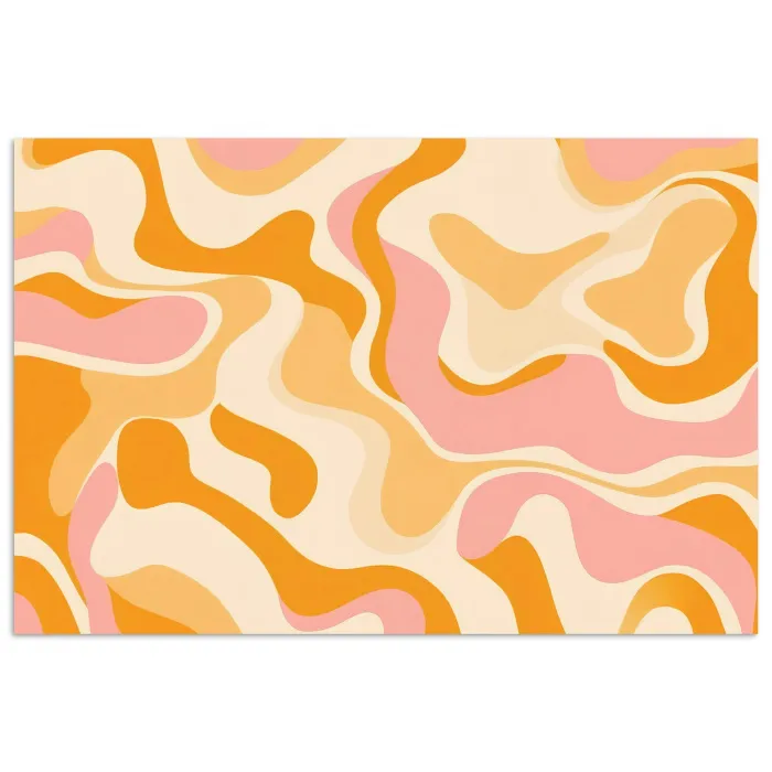 Abstract - Golvend - Oranje poster papier klein -3d