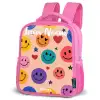 Vrolijk Smiley-patroon Kinderrugzak - Roze middel -schuin