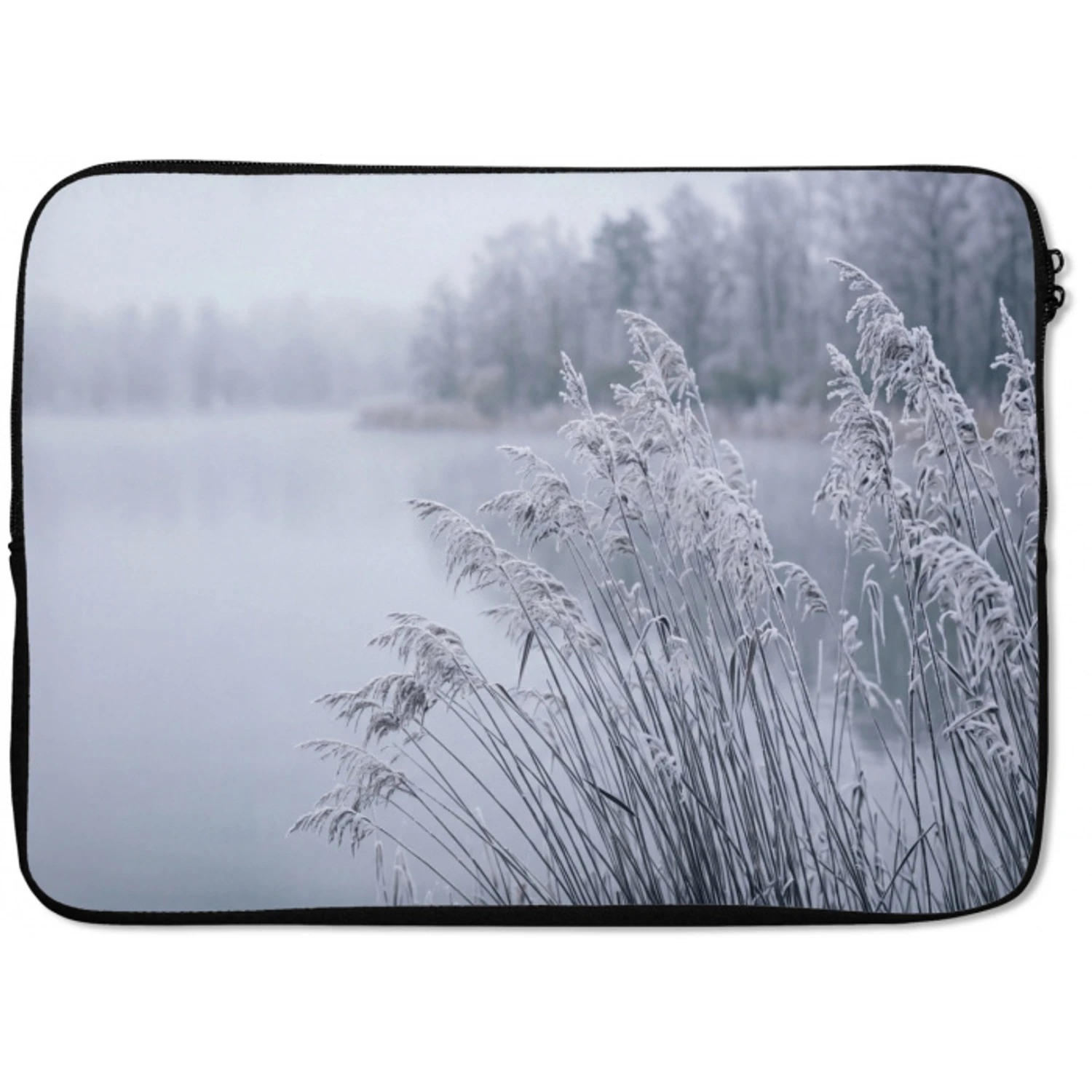 Riet - Bevroren - Winter - Natuur laptophoes neopreen klein -zkaufland3dotto
