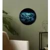 Wereldkaart - Bliksem - Blauw Wandcirkel kunststof plaat 5mm dik klein -sfeer3