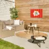 Ciao bella - Tekstwolk - Strepen - Oranje Tuinposter op houten frame 2 cm dik klein -sfeer2