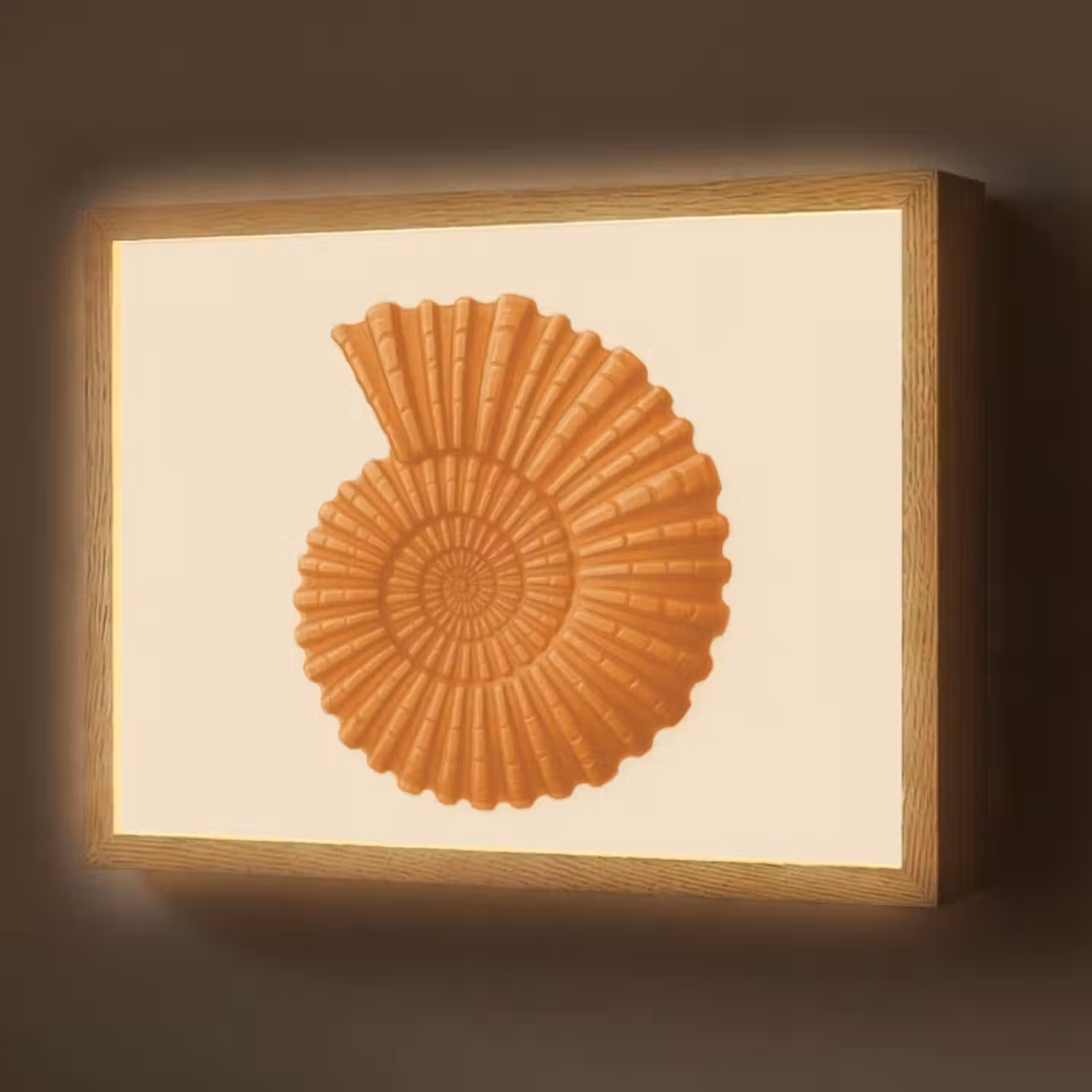 Lightbox - Wandlamp - Schelp - Oranje - Ribbels