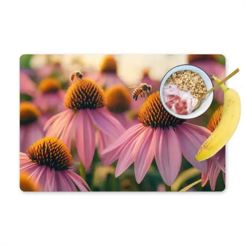 Bloemen - Paars - Bijen Placemat vinyl groot -zzzproduct_Kitchenyeah-website