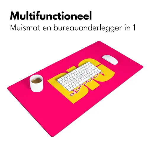 Dream big - Roze - Geel - Minimalistisch Muismat XXL klein -sfeer4