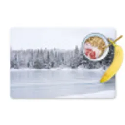 Meer - Dennen - IJs - Winter - Rustgevend Placemat vinyl groot -zzzproduct_Kitchenyeah-website