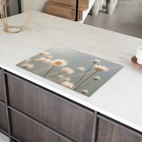 Strobloemen - Wit - Daglicht Inductie beschermer vinyl 3mm klein -sfeer8