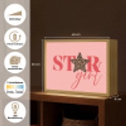 Star girl - Roze - Panter - Ster Light Box met batterij (Wandlamp) middel -USP_websiteoverzichtDE
