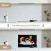 Pepers - Zwart - Groenten - Water - Blad keuken achterwand spatscherm klein -voor_na_NL