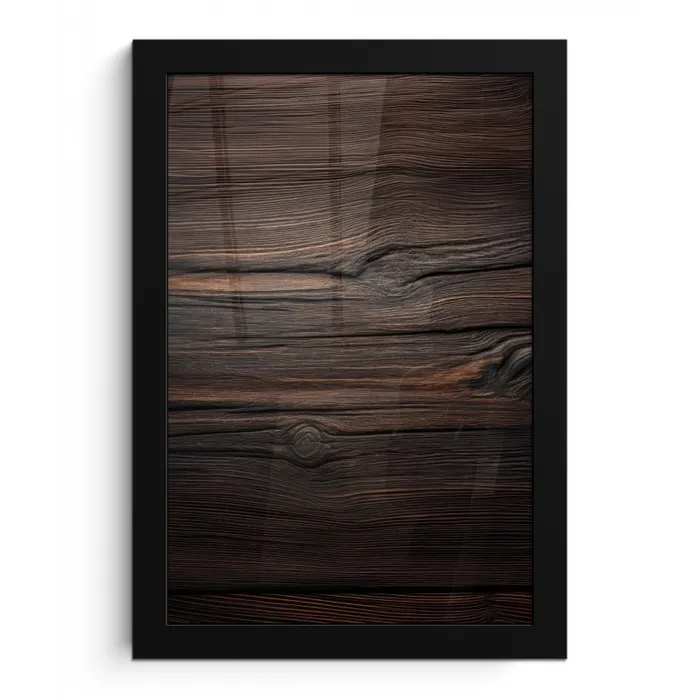 Hout - Grillige nerven fotolijst zwart zonder passe partout klein -3d