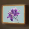 Lelie - Bloem - Paars - Stippen Light Box met batterij (Wandlamp) middel -z3d_website