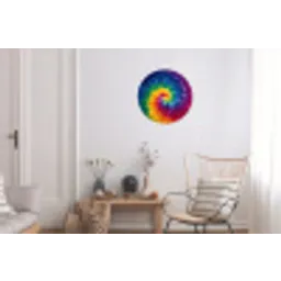 Regenboogkleuren - Spiraal - Kleurrijk Wandcirkel aluminium klein -woonkamer