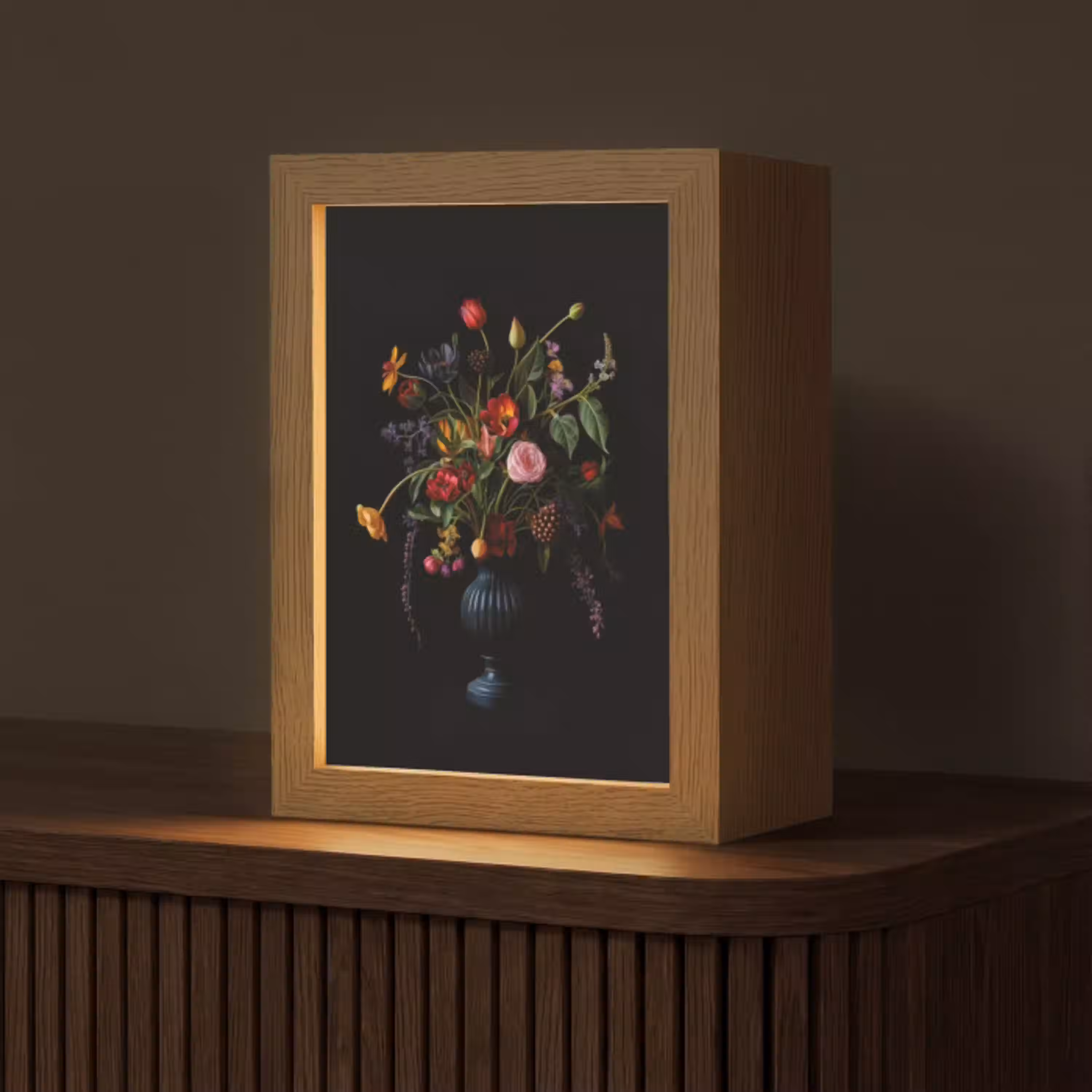 Bloemen - Bessen - Klassiek Light Box met kabel (Tafellamp) klein -z3d_website