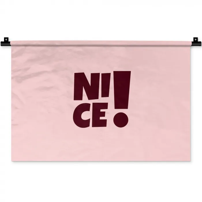 Nice - Uitroepteken - Roze Wandkleed katoen klein -zz3d