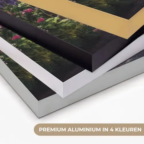 Doorkijk - Bloemen - Natuur - Rozenboog Textielframe zwart klein -USP_kleurenNL