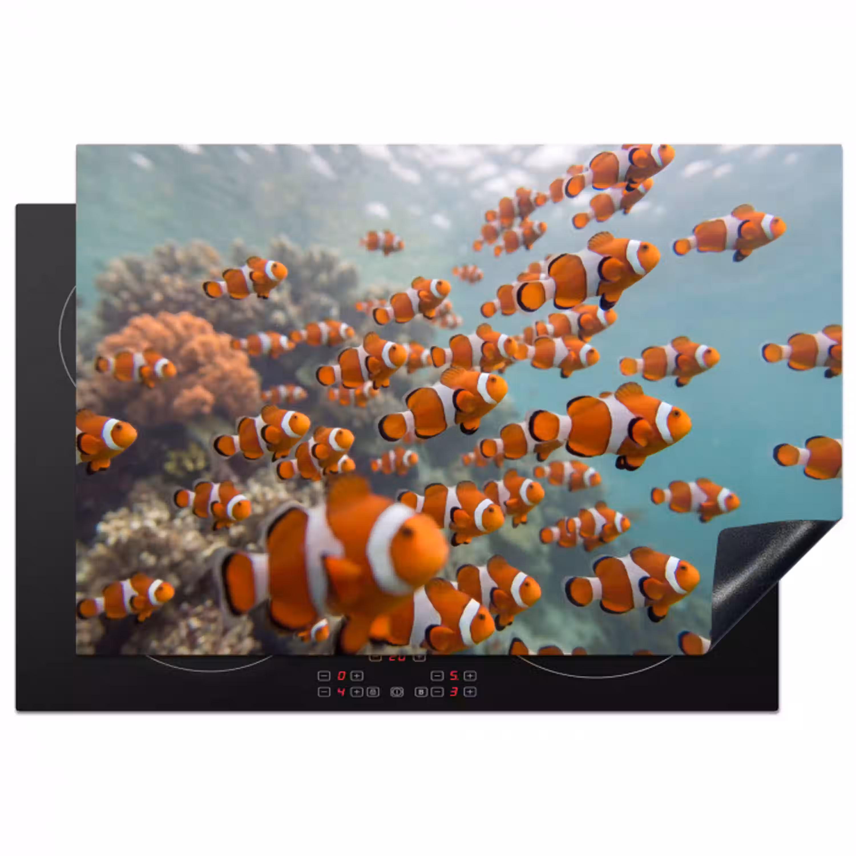 Vis - School - Onderwater - Dieren - Oranje Inductie beschermer vinyl 3mm klein -3d