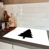 Kerstboom - Zwart - Kerstmis - Feest Inductie beschermer vinyl 3mm klein -sfeer3