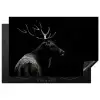 Hert - Zwart - Portret - Gewei - Dieren Inductie beschermer vinyl 3mm klein -3d