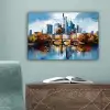 Bomen Frankfurt- Stad - Skyline - Brug canvas 2cm klein -sfeer4
