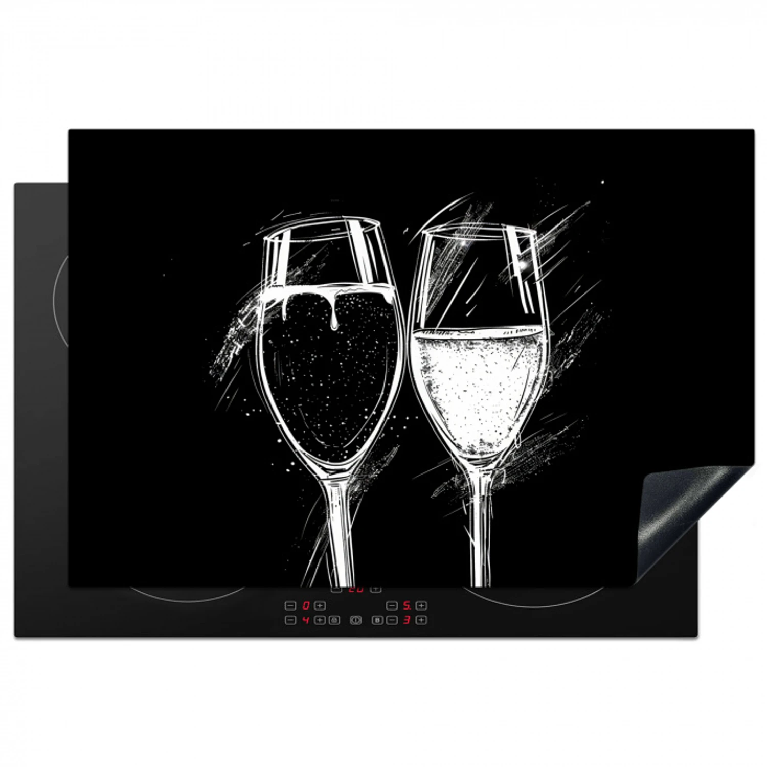 Zwart-witte Toast Inductie beschermer vinyl 3mm klein -3d