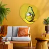 Avocado - Discobal - Geel - Glitter Wandcirkel Organisch Plexiglas middel -sfeer4