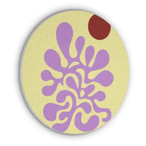 Koraal - Cirkel - Abstract - Geel Akoestische PET Vilt - Rond klein -3d