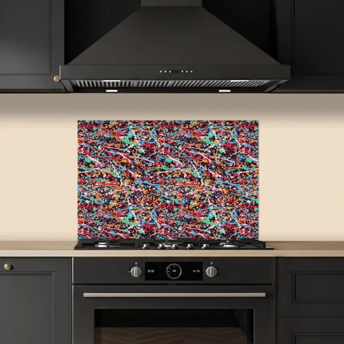 Spat - Abstract - Waterverf - Multi keuken achterwand spatscherm klein 900 -sfeer1