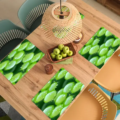 Druiven - Groen - Druppels Placemat vinyl groot 368 -zzsfeer5_Kitchenyeah-website