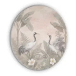 Kraanvogels - Natuur - Roze Akoestische PET Vilt - Rond klein -3d