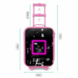 Felroze vierkant met verlichte achtergrond Kinderkoffer - Roze klein -productfoto_formaten