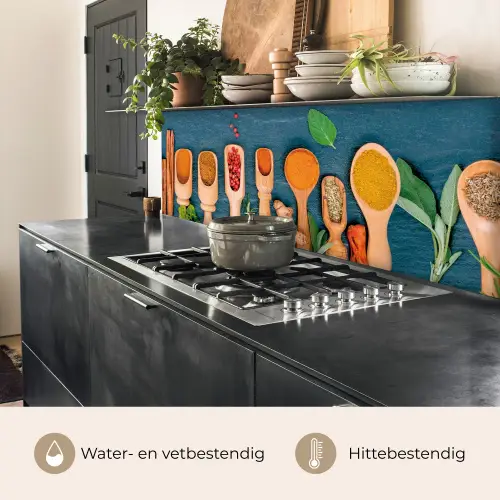 Lepels - Hout - Kruiden - Specerijen keuken achterwand 2 middel -usp_NL