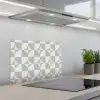 Lichtgrijs - Wit - Vierkant - Rond keuken achterwand spatscherm klein 900 -3d_schuin
