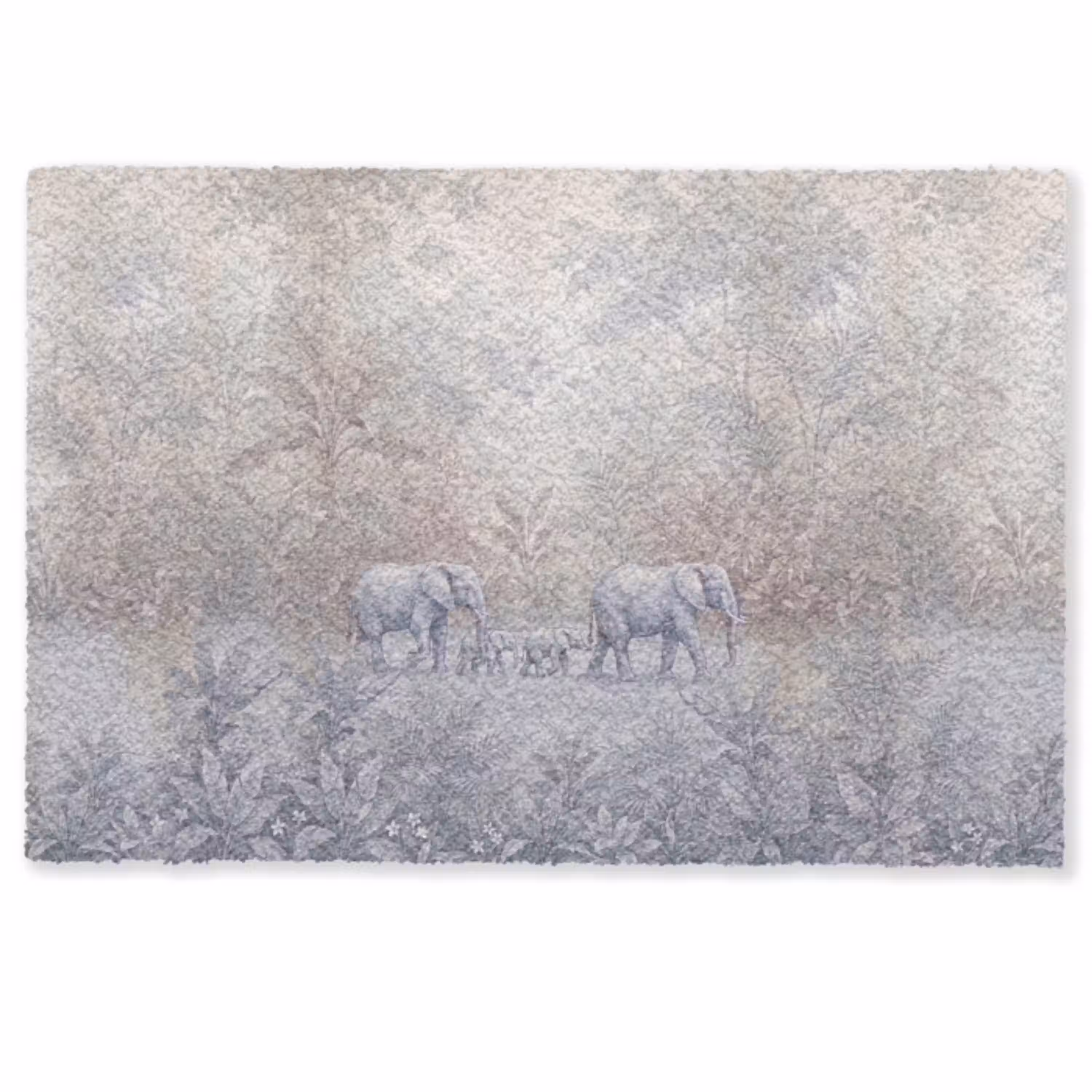 Olifant - Familie - Jungle - Illustratie - Grijs Deurmat klein -zkaufland3d