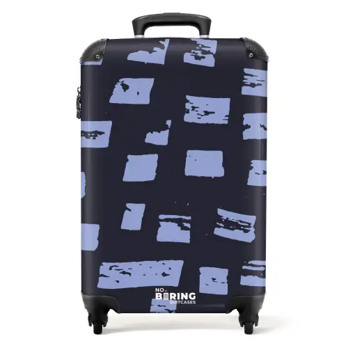 Blauwe blokken op donkerblauwe achtergrond NBS - Handbagage koffer - Kinderen Unisex middel -productfoto_recht