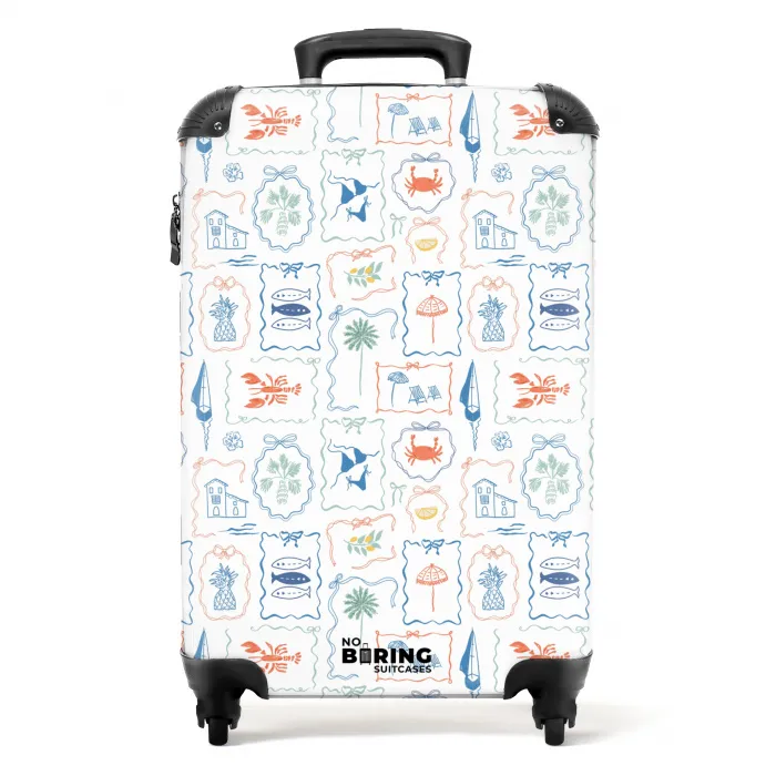 Bikini strand print kleurrijk NBS - Handbagage koffer - Volwassenen Unisex middel -productfoto_recht