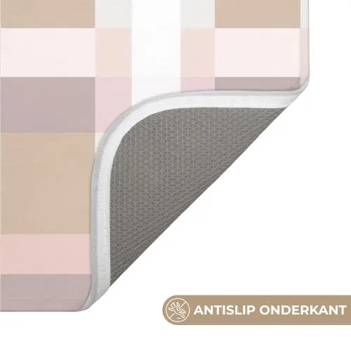 Ruitpatroon - Aardetinten - Minimalistisch WCmat klein 1009 -USP_AntislipNL