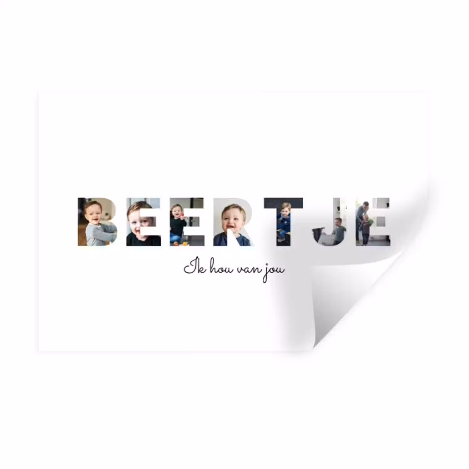 Gepersonaliseerde muursticker - Beertje - Lettercollage